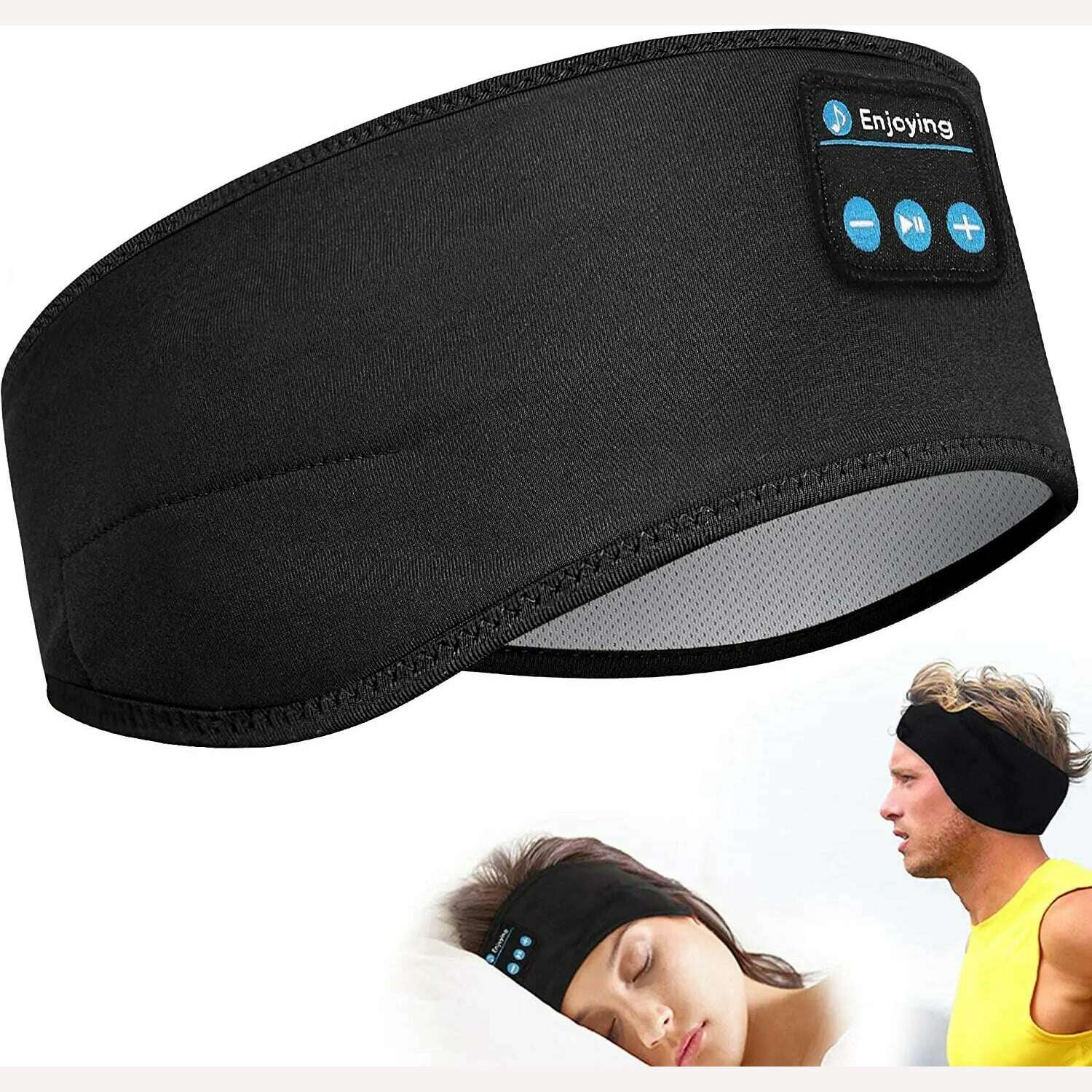 Thin Summer Sleep Headphones Bluetooth Mask Wireless Sports Headband with Speakers for Workout Jogging Yoga Insomnia Travel - KIMLUD