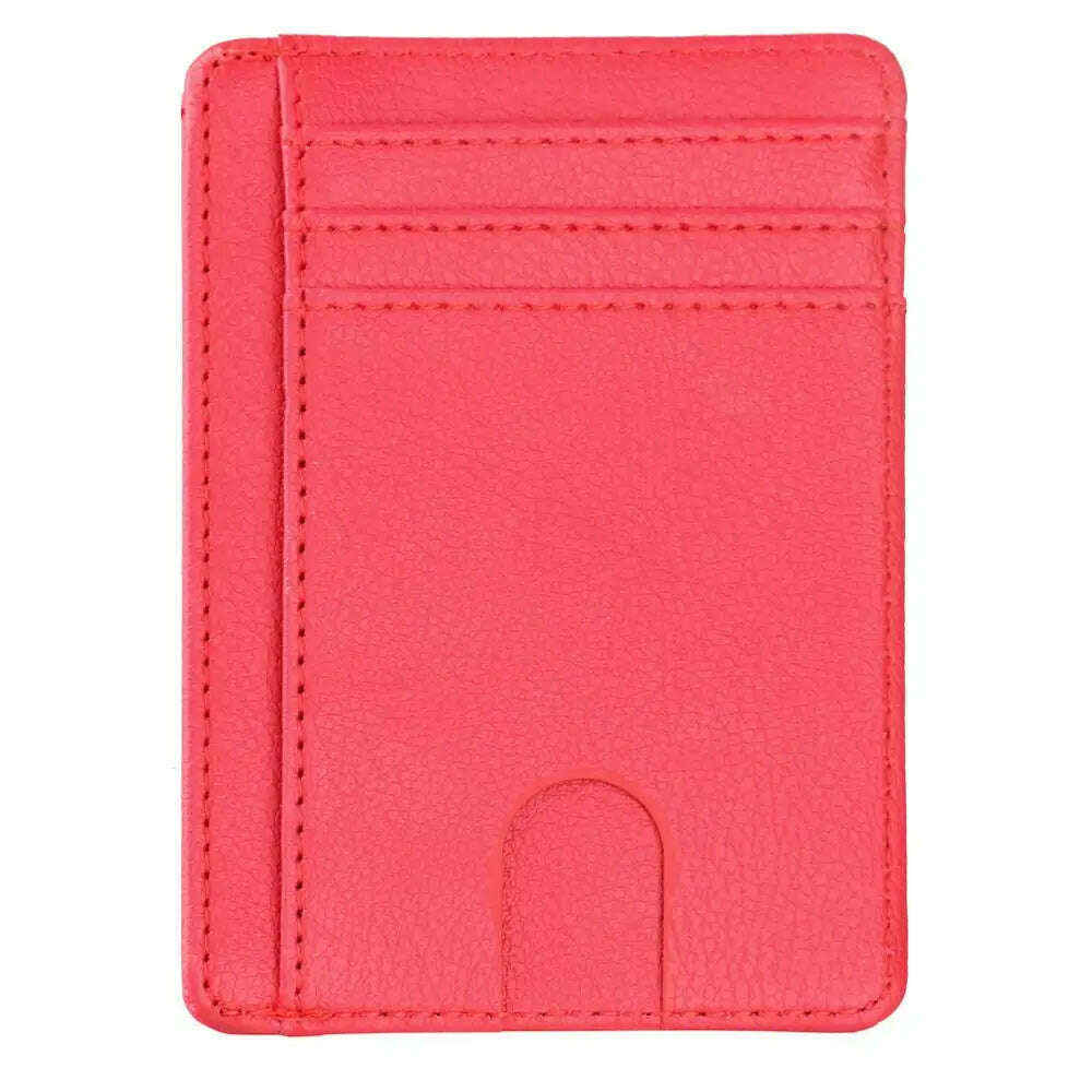 THINKTHENDO Slim RFID Blocking Leather Wallet Credit ID Card Holder Purse Money Case for Men Women 2020 Fashion Bag 11.5x8x0.5cm - KIMLUD