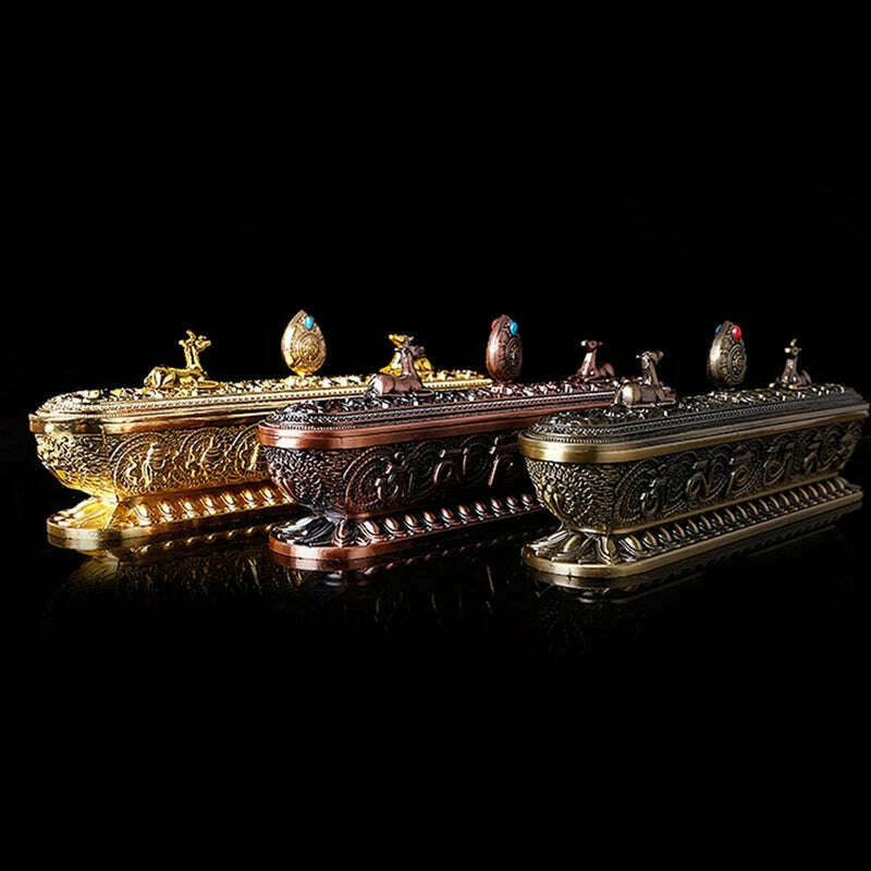 Tibet Incense Burner Antique Handmade Incense Stick Holder Zen Teahouse Home Office Decoration Crafts Ornaments - KIMLUD