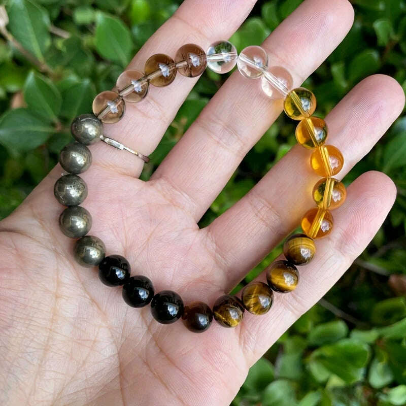 Tiger Eye Stone Splicing Healing Bracelet women men couple gift jewelry for lady bracelete - KIMLUD