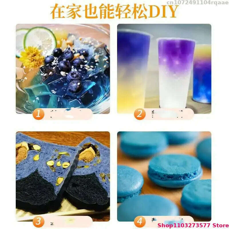 Top Natural Blue Butterfly Pea Dried Flower Phalaenopsis Flower Scented Soap Wedding Candle Decoration Diy Crystal Decoration - KIMLUD