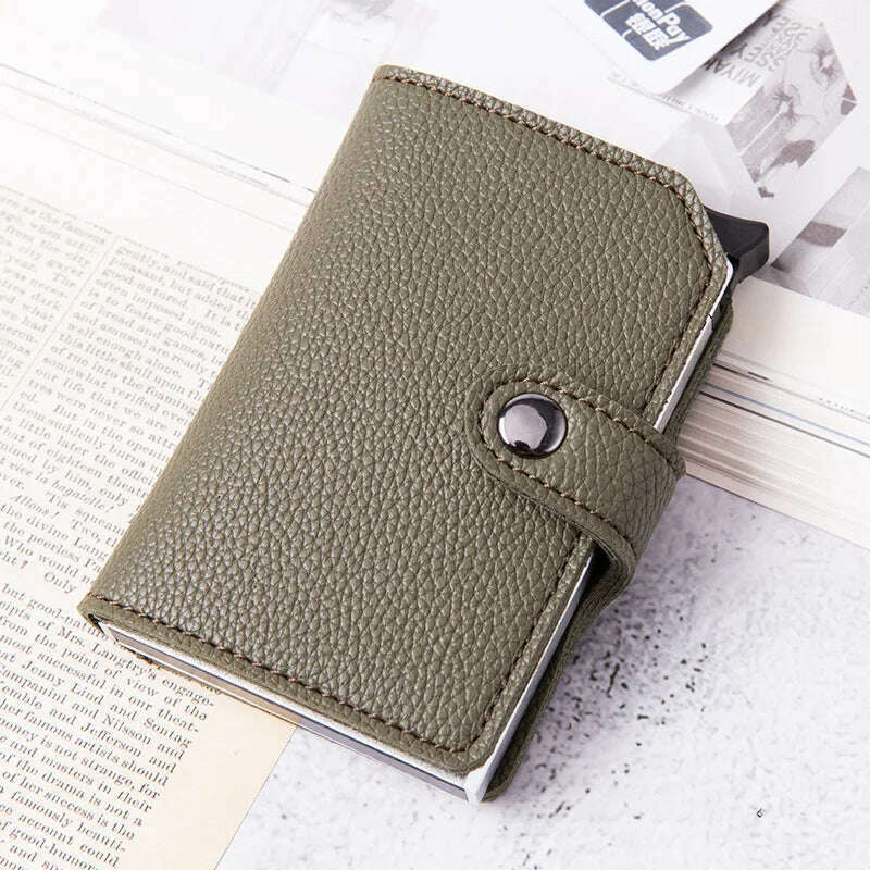 KIMLUD, Top Quality Wallets Men Money Bag Automatic Pop-up Metal Aluminum Shell Money Minimalist Credit Card Holder RFID Blocking, KIMLUD Womens Clothes