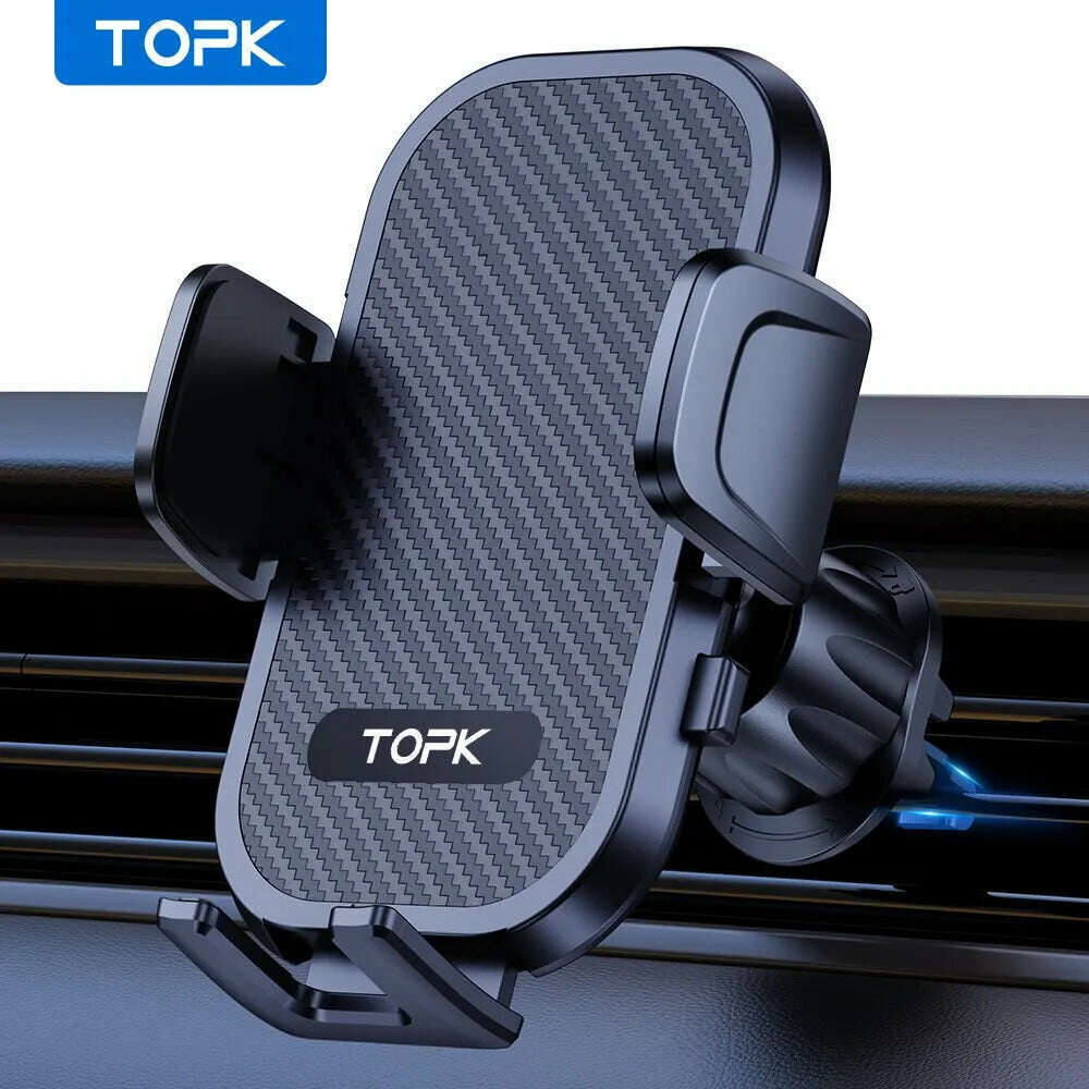 KIMLUD, TOPK Car Phone Holder Mount Air Vent Cell Phone Holder for Car Hands Free Easy Clamp Cradle in Vehicle Fit All 4" to 7" Phone, KIMLUD Womens Clothes