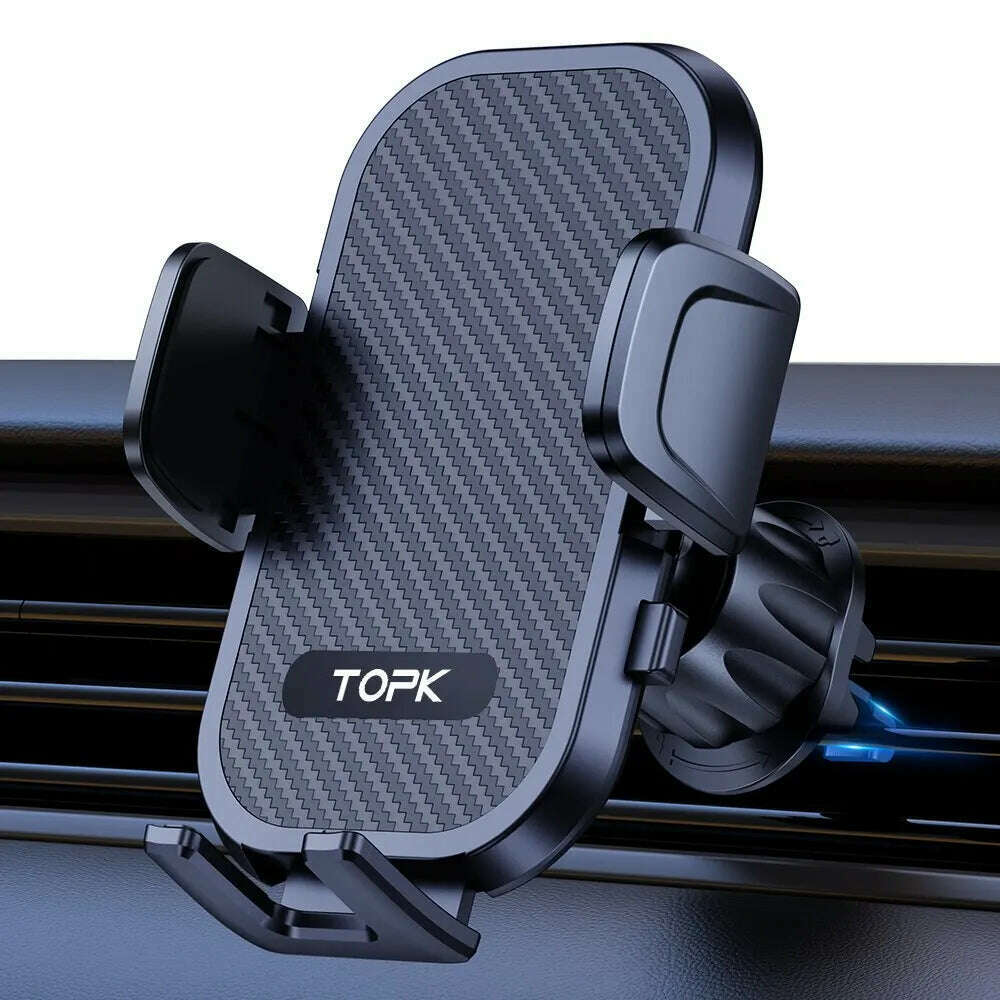 KIMLUD, TOPK Car Phone Holder Mount Air Vent Cell Phone Holder for Car Hands Free Easy Clamp Cradle in Vehicle Fit All 4" to 7" Phone, For Air Vent, KIMLUD APPAREL - Womens Clothes