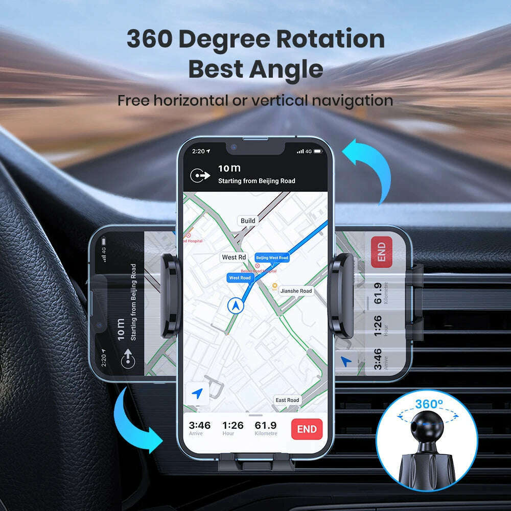 KIMLUD, TOPK Car Phone Holder Universal Phone Mount for Car with Hook Clip Air Vent Car Mount 360° Rotation for Mobile Phones, KIMLUD Womens Clothes