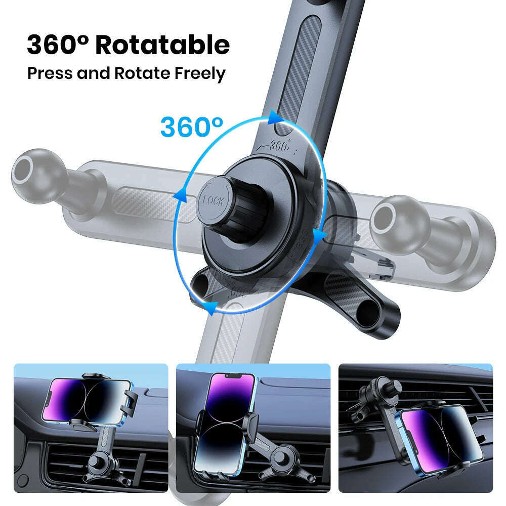 KIMLUD, TOPK D38T Car Phone Holder, Superior Stability Extended Arm 3-Point Support Extendable Metal Hook Phone Stand for Cars, KIMLUD Womens Clothes