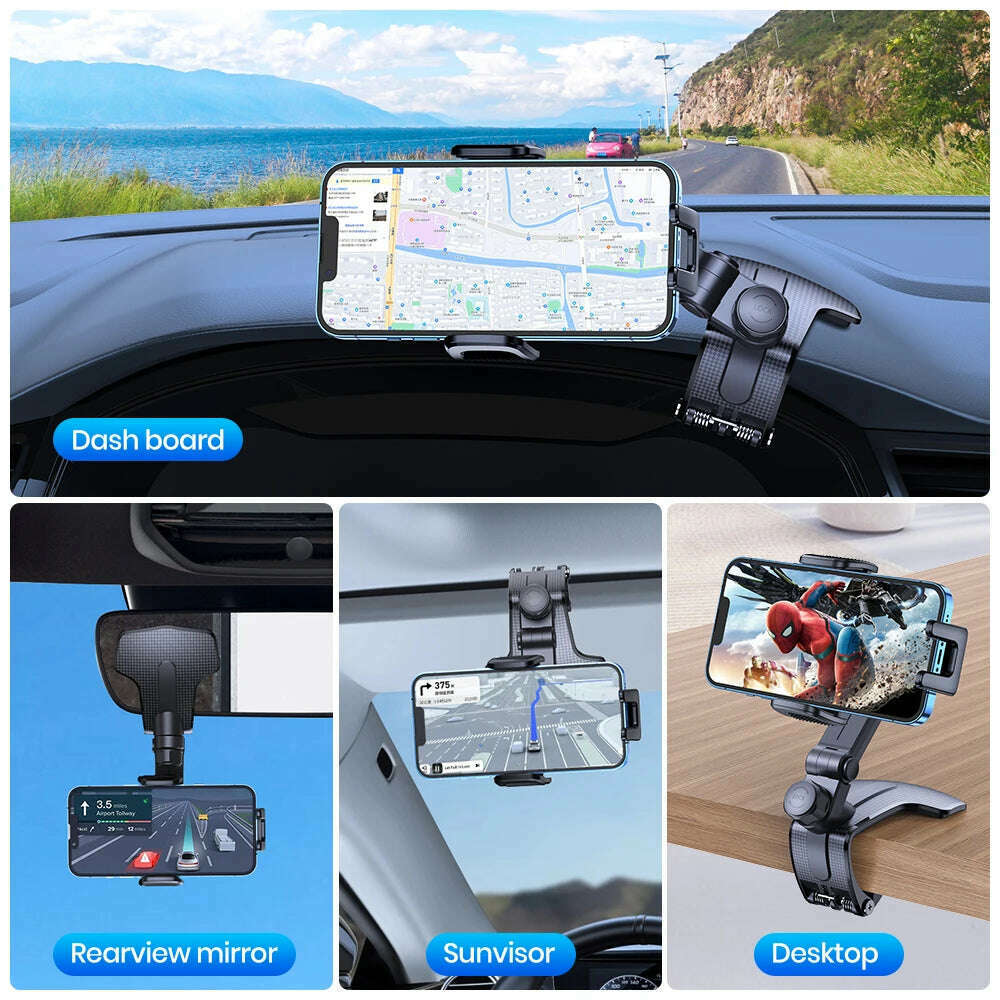 TOPK Dashboard Mobile Car Phone Holder Clip Mount CellPhone Stand In Car GPS Support Bracket for MobilePhone Portable car holder - KIMLUD