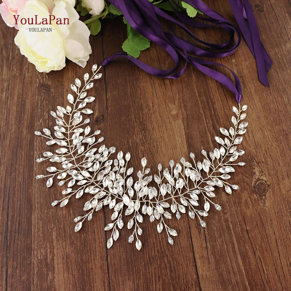 TOPQUEEN High Quanlity Bridal Belts Silver Diamond Belt Bridal Sashes Belt Luxury Rhinestone Belt Wedding Dress Sash Belt SH237 - KIMLUD