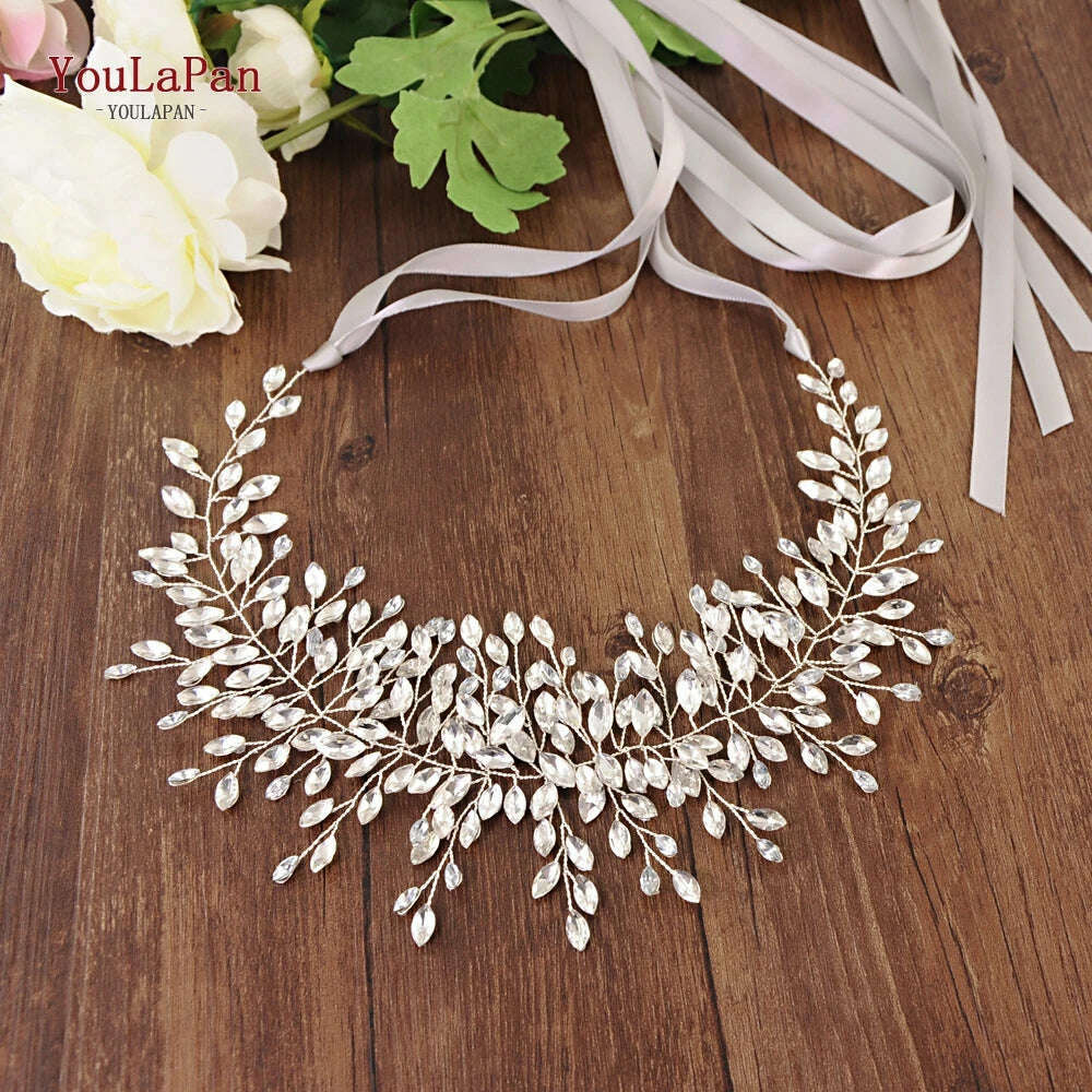 TOPQUEEN High Quanlity Bridal Belts Silver Diamond Belt Bridal Sashes Belt Luxury Rhinestone Belt Wedding Dress Sash Belt SH237 - KIMLUD