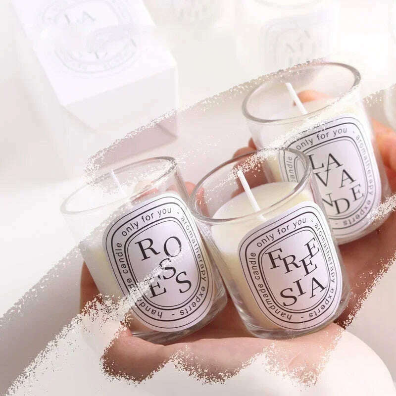 Transparent Scented Fragrance Romantic Candle Light Gift Scented Aromatic Candles Guest Gift Candles Wedding Candles Candle Jar - KIMLUD