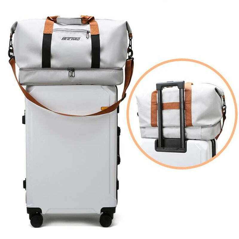 KIMLUD, Travel Bag Male Female Large-Capacity Hand Luggage Dry-Wet Separation Sports Fitness Bag Short-Distance Travel Package, KIMLUD Womens Clothes