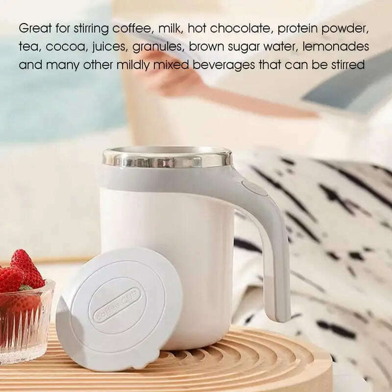 KIMLUD, Travel Stirring Mug 380ml Stirring Coffee Mug Waterproof Rotating Electric Mixing Cup For Brown Sugar Water, KIMLUD Womens Clothes