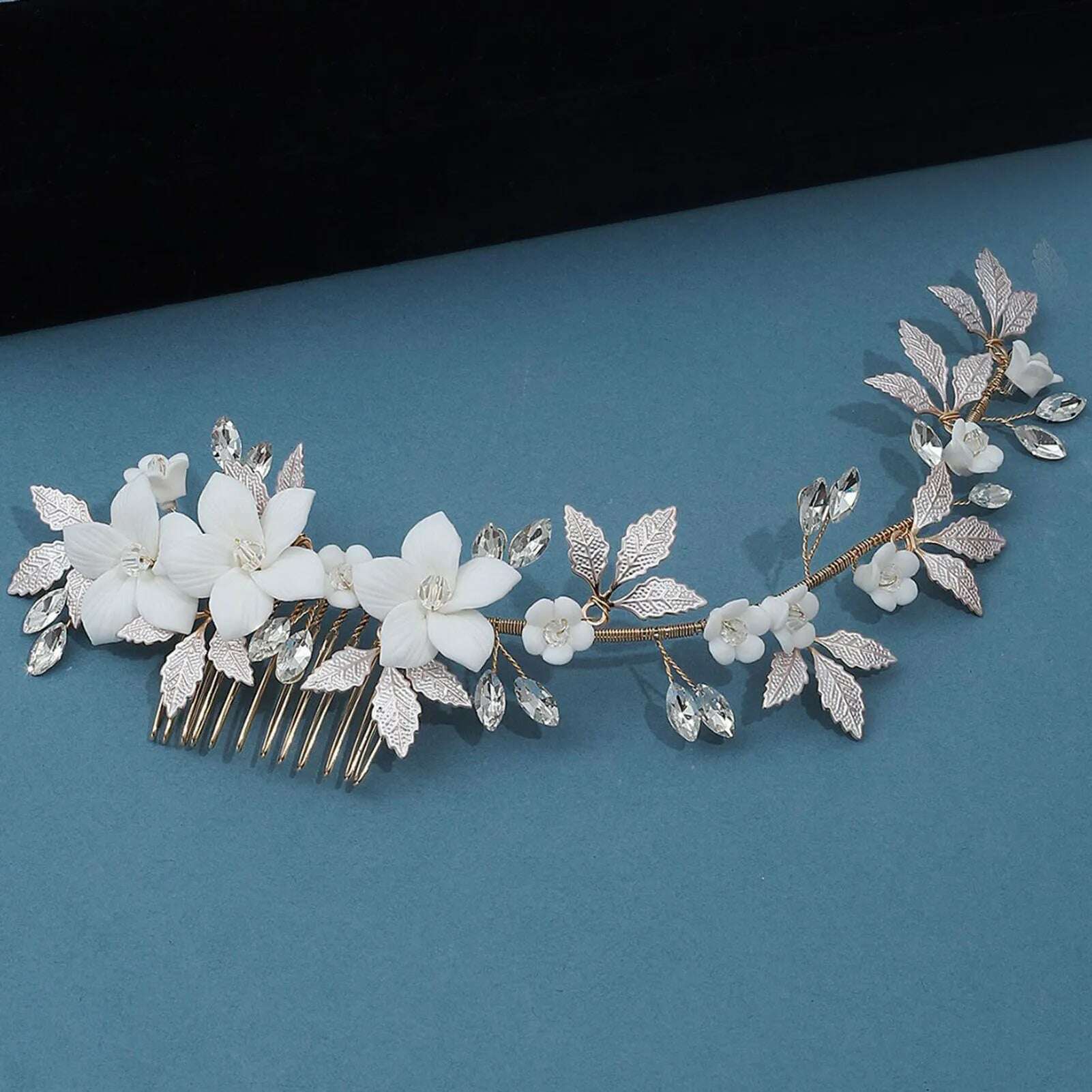 Trend Hair Comb Bridal Tiaras Rhinestone Pearl Alloy Hairband Hairpin Wedding Hair Ornament Girls Daily Headwear Head Jewelry - KIMLUD