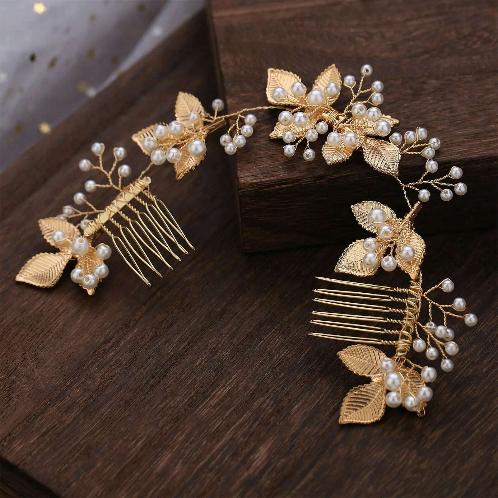 Trend Hair Comb Bridal Tiaras Rhinestone Pearl Alloy Hairband Hairpin Wedding Hair Ornament Girls Daily Headwear Head Jewelry - KIMLUD