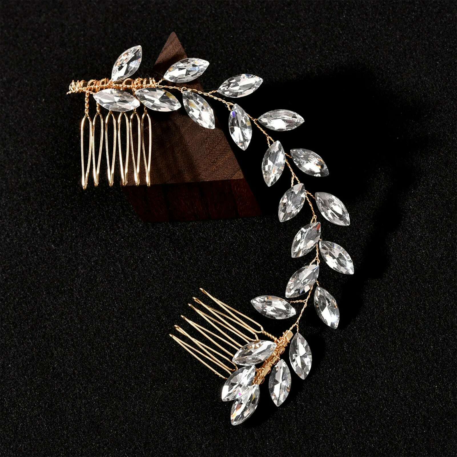 Trend Hair Comb Bridal Tiaras Rhinestone Pearl Alloy Hairband Hairpin Wedding Hair Ornament Girls Daily Headwear Head Jewelry - KIMLUD