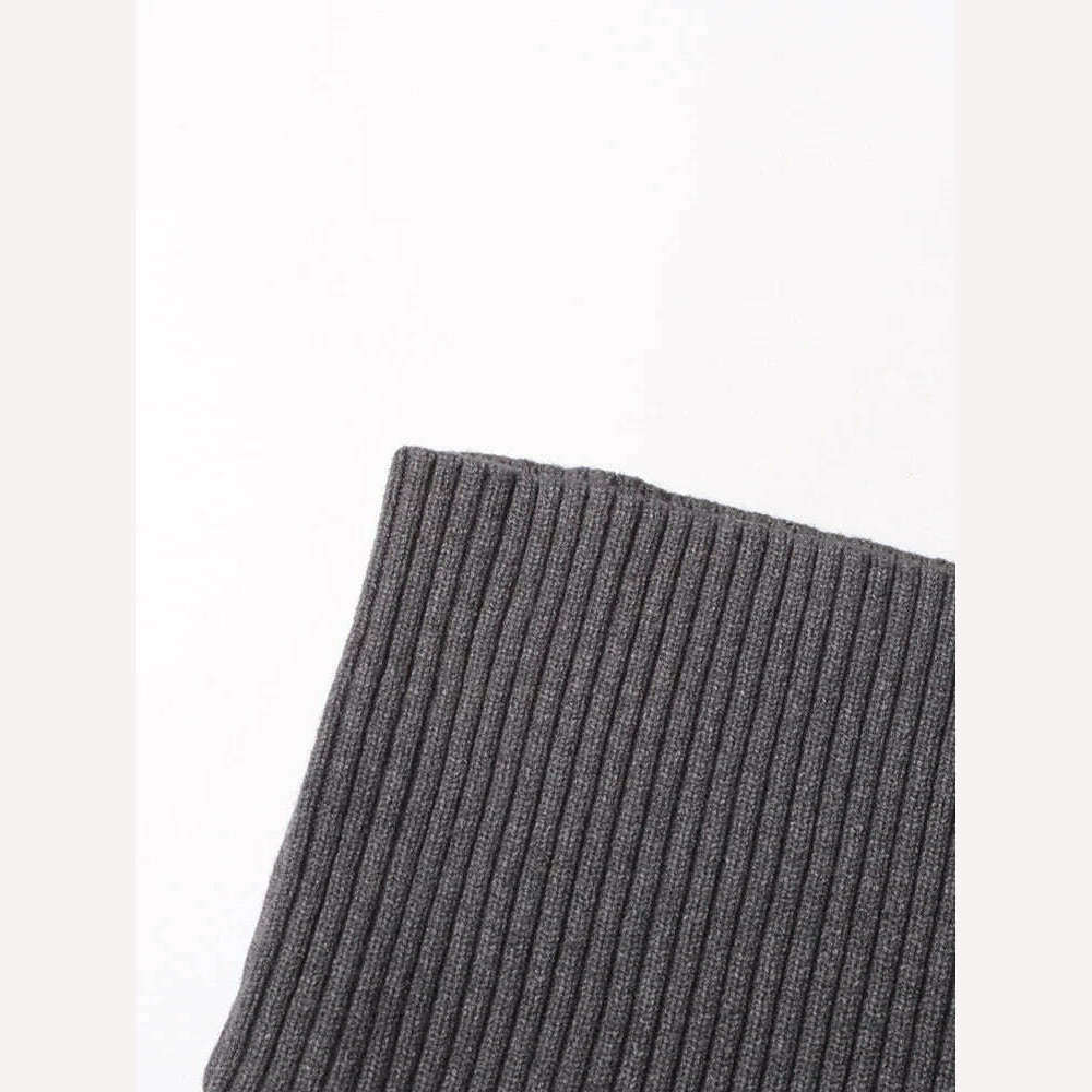 TWOTWINSTYLE Colorblock Slimming Knitting Dresses For Women Round Neck Long Sleeve High Waist Bodycon Dress Female Fashion 2023 - KIMLUD
