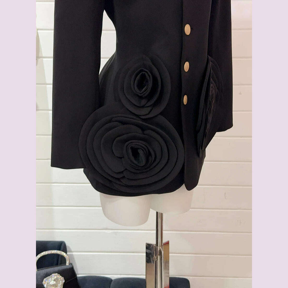 KIMLUD, TWOTWINSTYLE Solid Spliced Appliques Slimming Jackets For Women Lapel Long Sleeve Temperament Chic Coat Female Fashion Style New, KIMLUD Womens Clothes