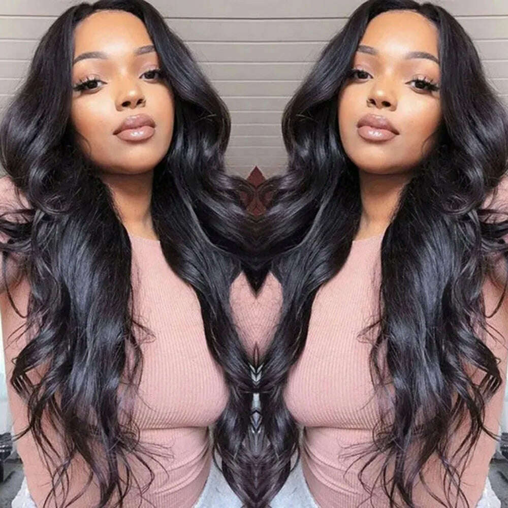 KIMLUD, U V Part Wig Human Hair Body Wave Human Hair Wigs No Leave Out No Glue Brazilian Remy U Part Human Hair Wave Wigs for Women, KIMLUD Womens Clothes