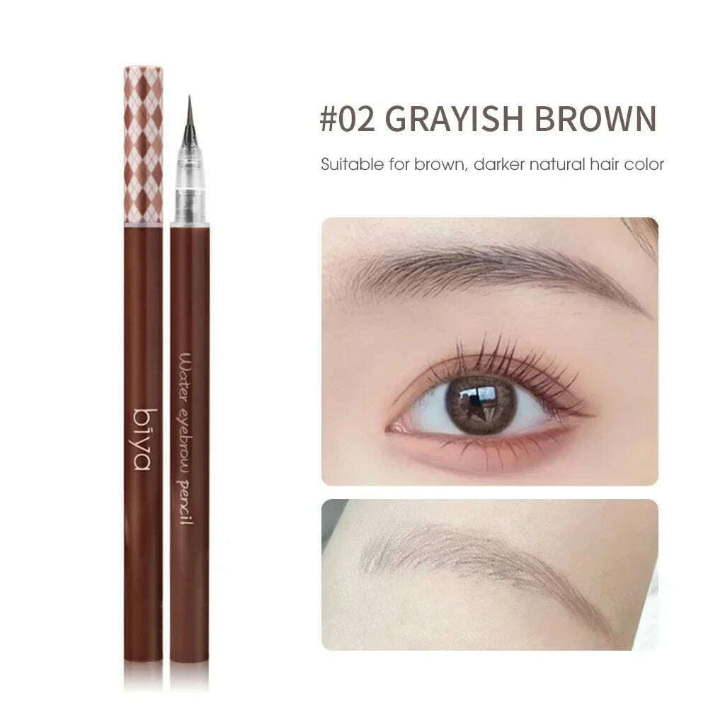 KIMLUD, Ultra-fine Eyebrow Pencil Outline Shadow Lying Silkworm Eyeliner Waterproof Non-smudge Lasting Colorfast Liquid Eyebrow Pencil, 102  grayish brown, KIMLUD APPAREL - Womens Clothes