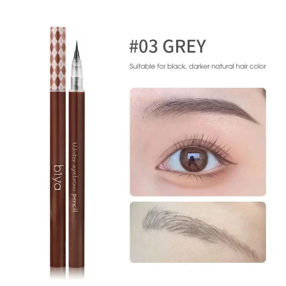 KIMLUD, Ultra-fine Eyebrow Pencil Outline Shadow Lying Silkworm Eyeliner Waterproof Non-smudge Lasting Colorfast Liquid Eyebrow Pencil, 103 gray, KIMLUD APPAREL - Womens Clothes