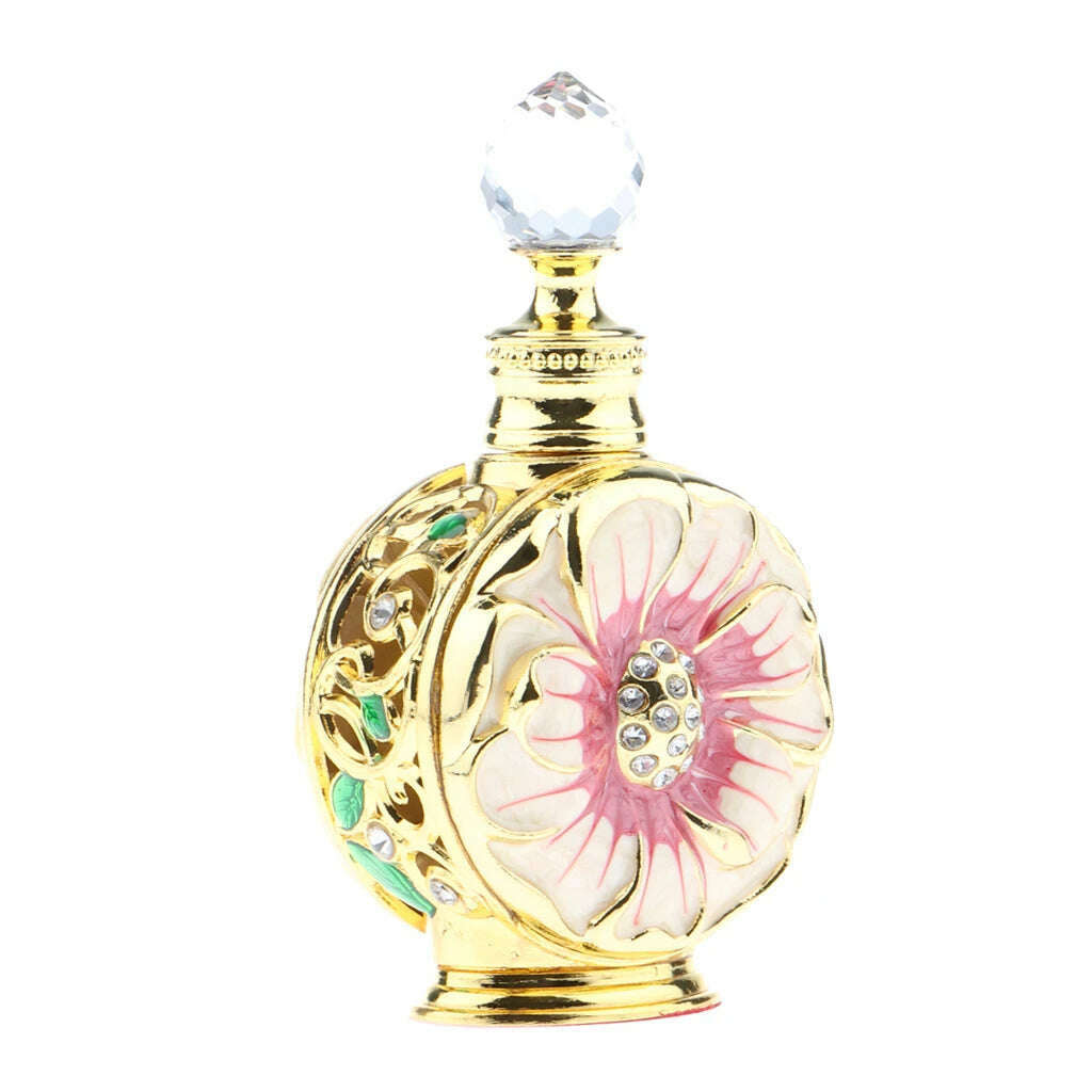 KIMLUD, Unique Retro Arabic Perfume Bottles Vintage Elegant Elegant Drop Container 12ML, Red Gold, KIMLUD APPAREL - Womens Clothes