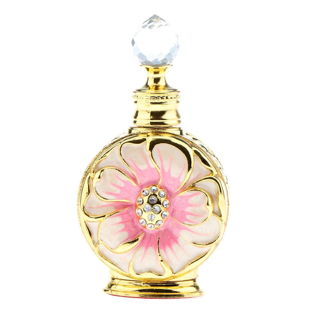 KIMLUD, Unique Retro Arabic Perfume Bottles Vintage Elegant Elegant Drop Container 12ML, Pink Gold, KIMLUD APPAREL - Womens Clothes