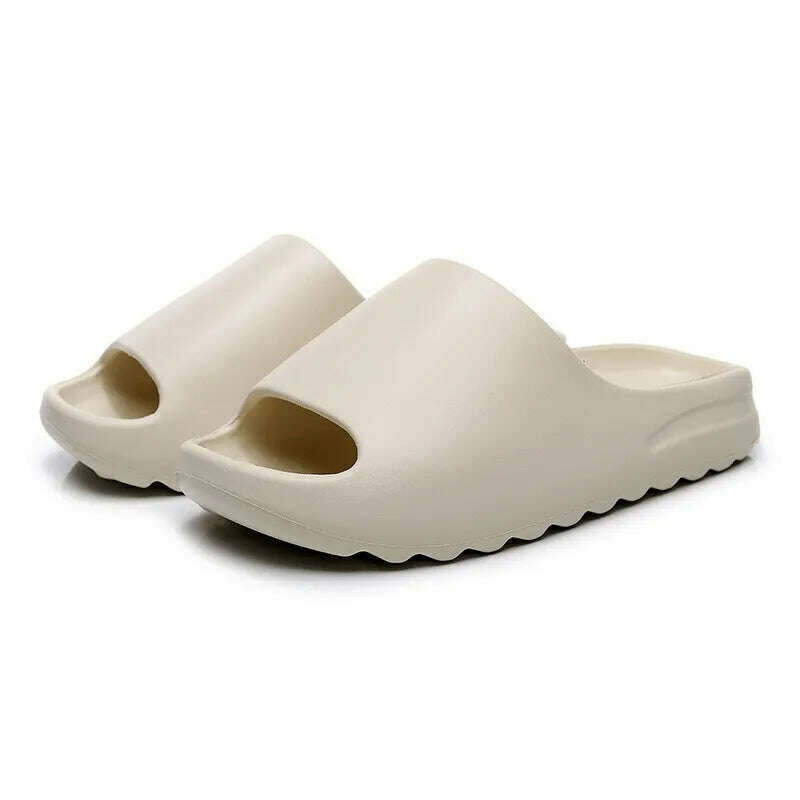 KIMLUD, Unisex House Shoes Non-Slip thick Soft Platform Slide Sandals for Women Men Indoor Outdoor Shower Bathroom Slipper for Adult, White / 36-37, KIMLUD APPAREL - Womens Clothes