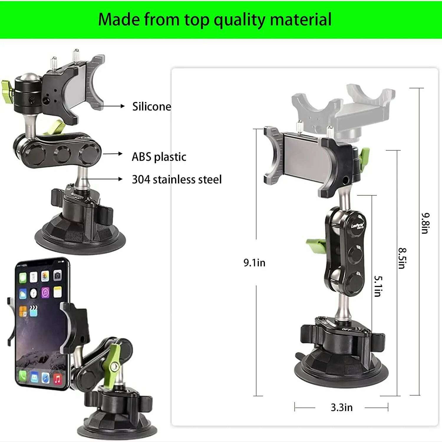 KIMLUD, Universal Ball Head Arm for Phone - 360° Rotating Universal Car Phone Mount - Suction Cup Phone Holder for Car - Universal Ball, KIMLUD Womens Clothes