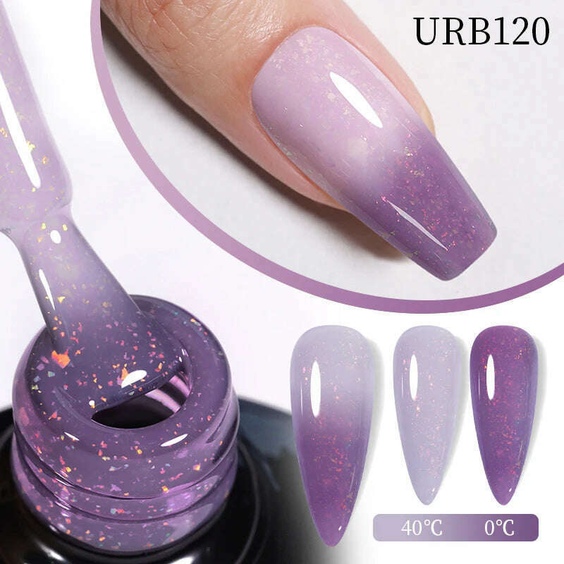 KIMLUD, UR SUGAR 7ml Thermal Auroras Glitter Gel Nail Polish Winter Temperature 3 Colors Changing Soak Off UV LED Manicure Nails Gel, KIMLUD Womens Clothes