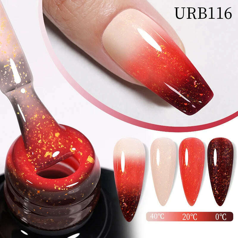 KIMLUD, UR SUGAR 7ml Thermal Auroras Glitter Gel Nail Polish Winter Temperature 3 Colors Changing Soak Off UV LED Manicure Nails Gel, URB0116, KIMLUD APPAREL - Womens Clothes