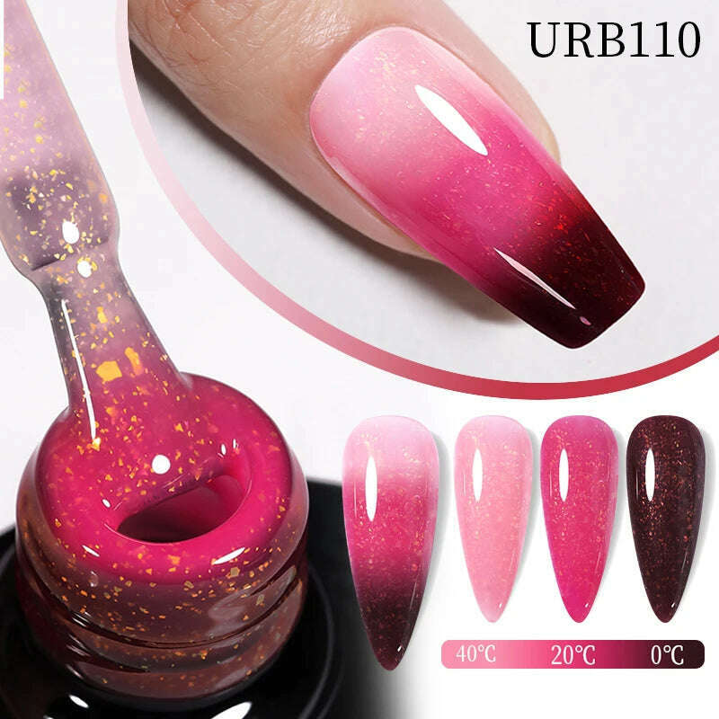 KIMLUD, UR SUGAR 7ml Thermal Auroras Glitter Gel Nail Polish Winter Temperature 3 Colors Changing Soak Off UV LED Manicure Nails Gel, URB0110, KIMLUD APPAREL - Womens Clothes