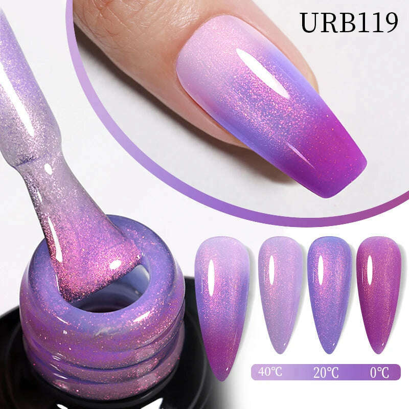 KIMLUD, UR SUGAR 7ml Thermal Auroras Glitter Gel Nail Polish Winter Temperature 3 Colors Changing Soak Off UV LED Manicure Nails Gel, URB0119, KIMLUD APPAREL - Womens Clothes