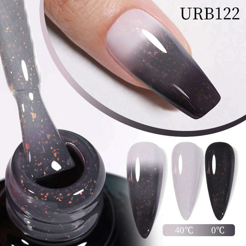 KIMLUD, UR SUGAR 7ml Thermal Auroras Glitter Gel Nail Polish Winter Temperature 3 Colors Changing Soak Off UV LED Manicure Nails Gel, URB0122, KIMLUD APPAREL - Womens Clothes