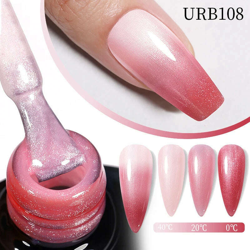 KIMLUD, UR SUGAR 7ml Thermal Auroras Glitter Gel Nail Polish Winter Temperature 3 Colors Changing Soak Off UV LED Manicure Nails Gel, URB0108, KIMLUD APPAREL - Womens Clothes