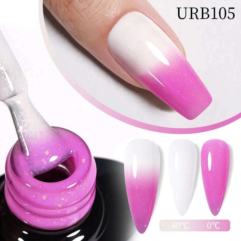 KIMLUD, UR SUGAR 7ml Thermal Auroras Glitter Gel Nail Polish Winter Temperature 3 Colors Changing Soak Off UV LED Manicure Nails Gel, URB0105, KIMLUD APPAREL - Womens Clothes