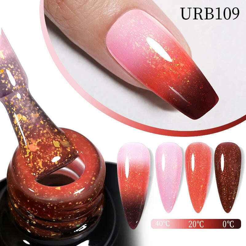 KIMLUD, UR SUGAR 7ml Thermal Auroras Glitter Gel Nail Polish Winter Temperature 3 Colors Changing Soak Off UV LED Manicure Nails Gel, URB0109, KIMLUD APPAREL - Womens Clothes