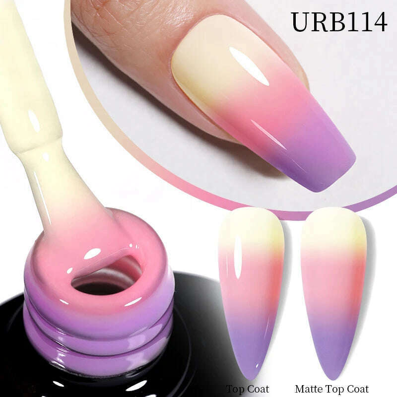 KIMLUD, UR SUGAR 7ml Thermal Auroras Glitter Gel Nail Polish Winter Temperature 3 Colors Changing Soak Off UV LED Manicure Nails Gel, KIMLUD Womens Clothes