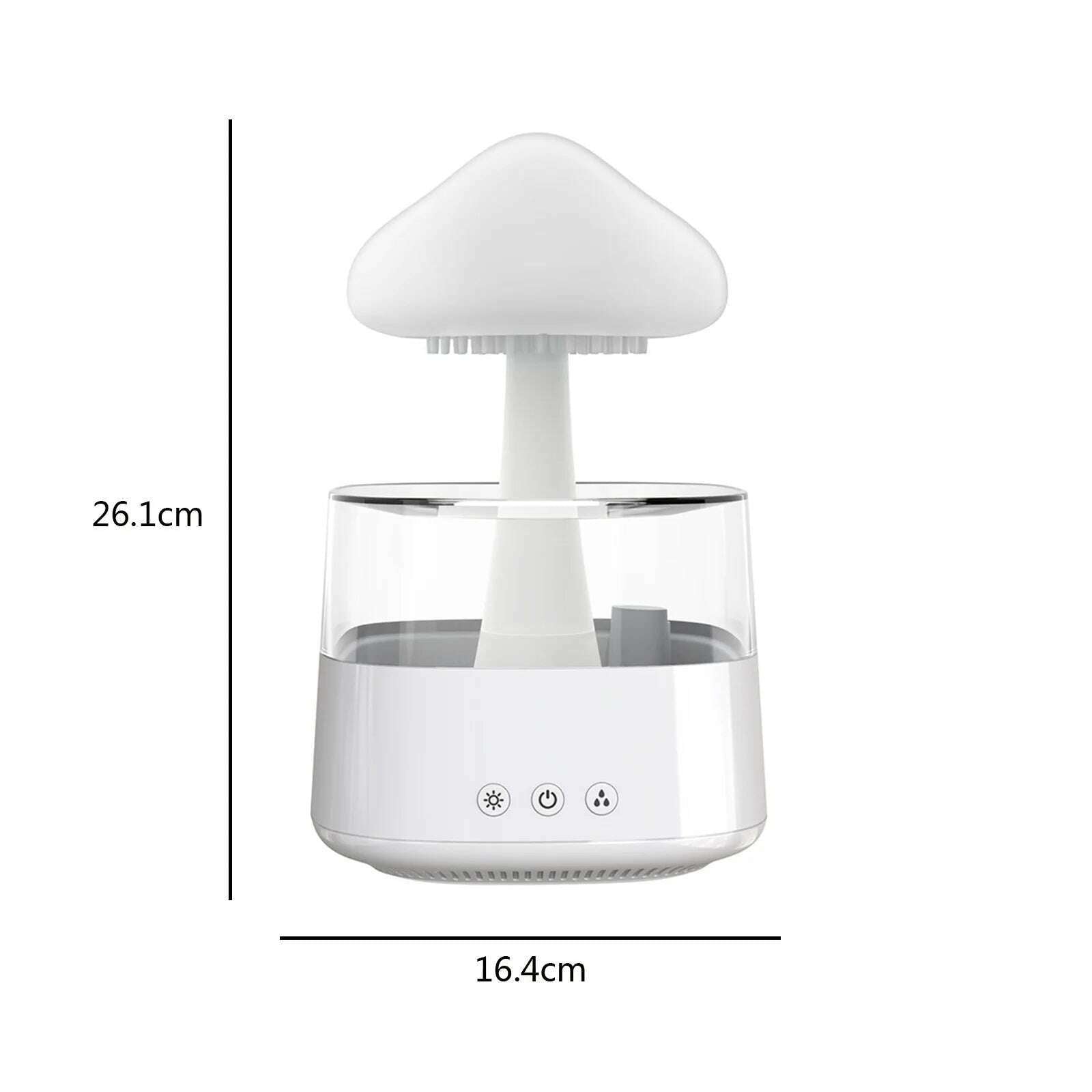 USB Colorful Night Lights Air Humidifier Mushroom Rain Aroma Diffuser Rain Cloud Smell Distributor Relax Water Drops Sounds - KIMLUD