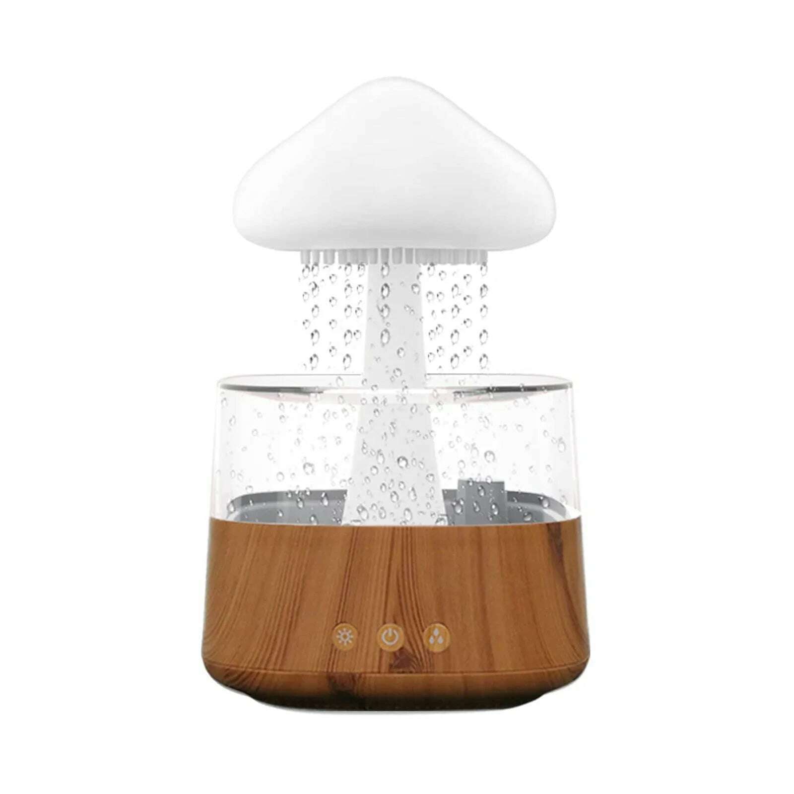 USB Colorful Night Lights Air Humidifier Mushroom Rain Aroma Diffuser Rain Cloud Smell Distributor Relax Water Drops Sounds - KIMLUD