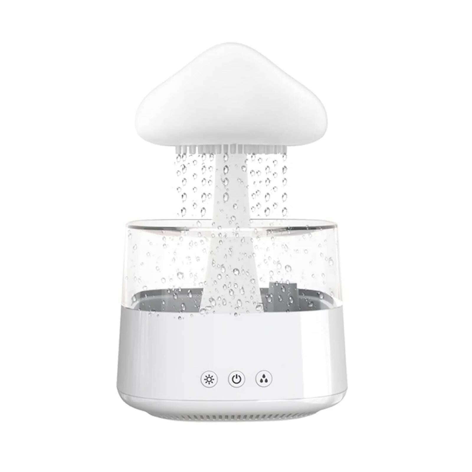 USB Colorful Night Lights Air Humidifier Mushroom Rain Aroma Diffuser Rain Cloud Smell Distributor Relax Water Drops Sounds - KIMLUD