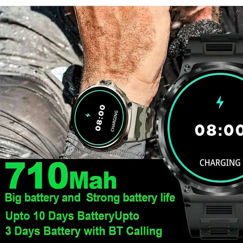 V69 Bluetooth Call Smart Watch 1.85 Inch Large Screen Men Sports Fitness Tracker Heart Rate Health Monitor 710mAh Smartwatch - KIMLUD