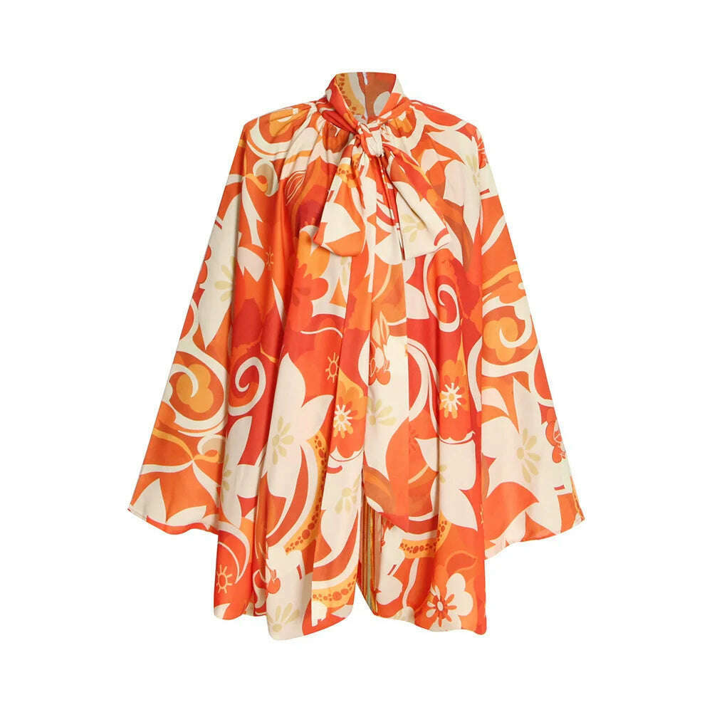 VGH Red Casual Loose Colorblock Patchwork Shirt For Women Stand Collar Long Sleeve Blouse Female Fashion Winter Style 2021 New - KIMLUD