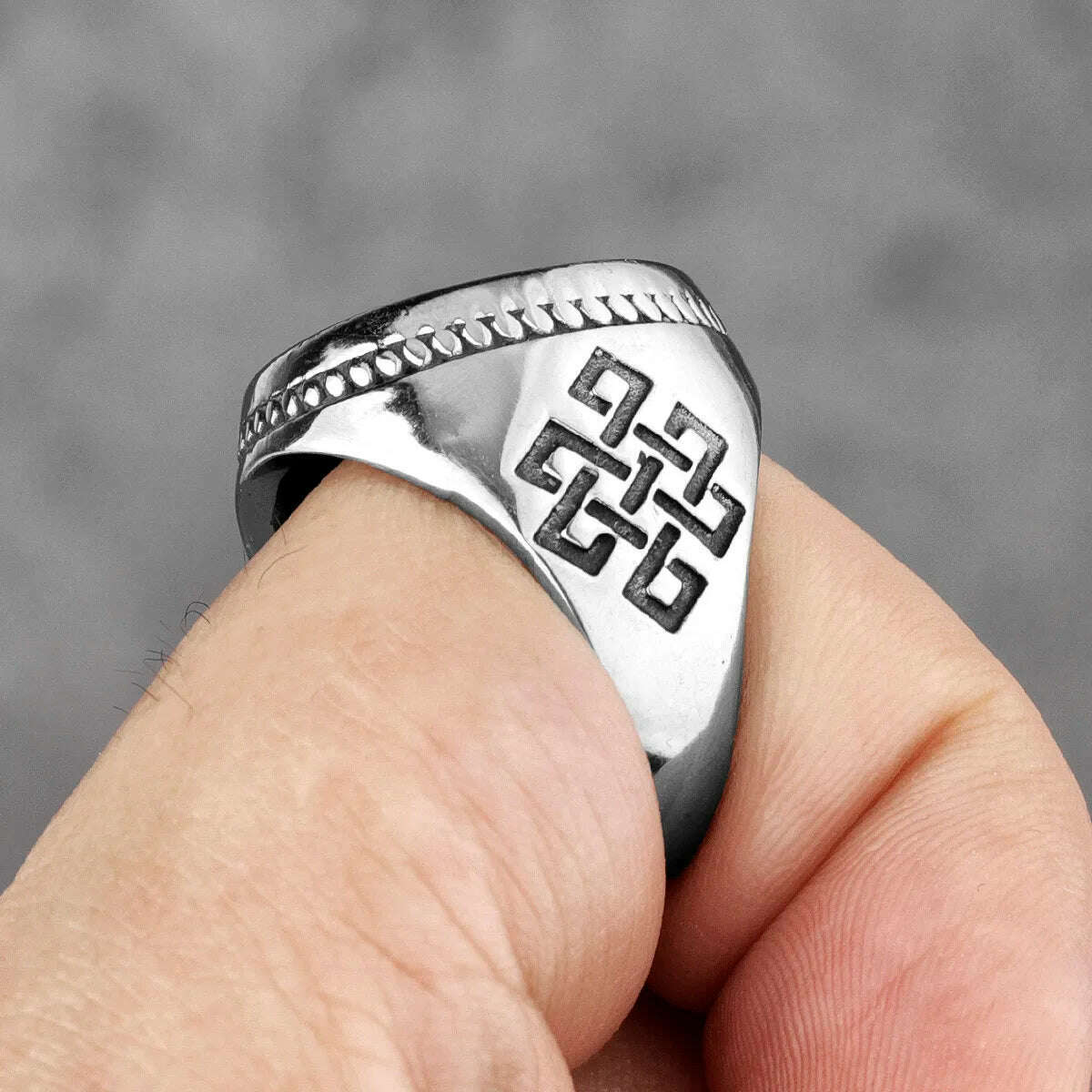 Viking Tree of Life Celtic Knot Stainless Steel Mens Rings Unique For Male Boyfriend Biker Jewelry Creativity Gift Wholesale - KIMLUD