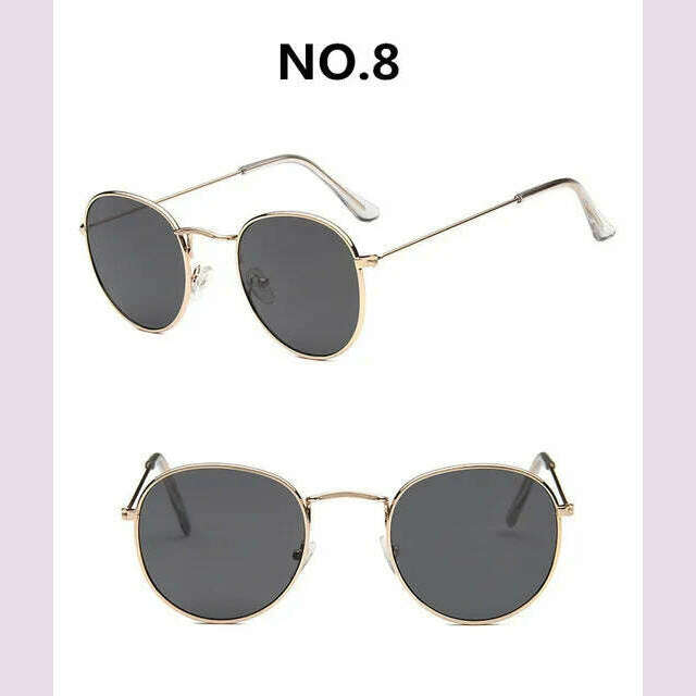 KIMLUD, Vintage Alloy Women Sunglasses Luxury Brand Designer Classic Small Frame Driving Mirror Eyewear Oculos De Sol Masculino, C8, KIMLUD APPAREL - Womens Clothes