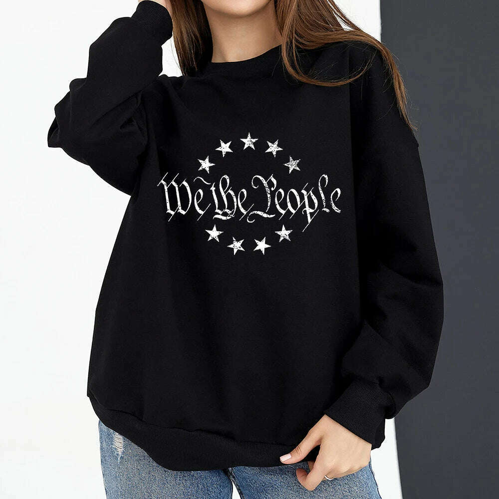 KIMLUD, Vintage American Flag I Identify As A Pissed Off American Women Sweatshirt Fashion Long Sleeve O-neck Pullover Tops hoodies, KIMLUD Womens Clothes