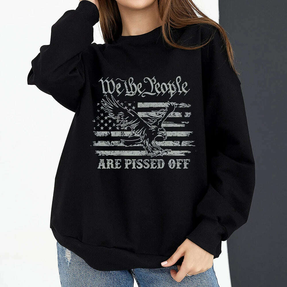 KIMLUD, Vintage American Flag I Identify As A Pissed Off American Women Sweatshirt Fashion Long Sleeve O-neck Pullover Tops hoodies, 10417 / 4XL, KIMLUD APPAREL - Womens Clothes