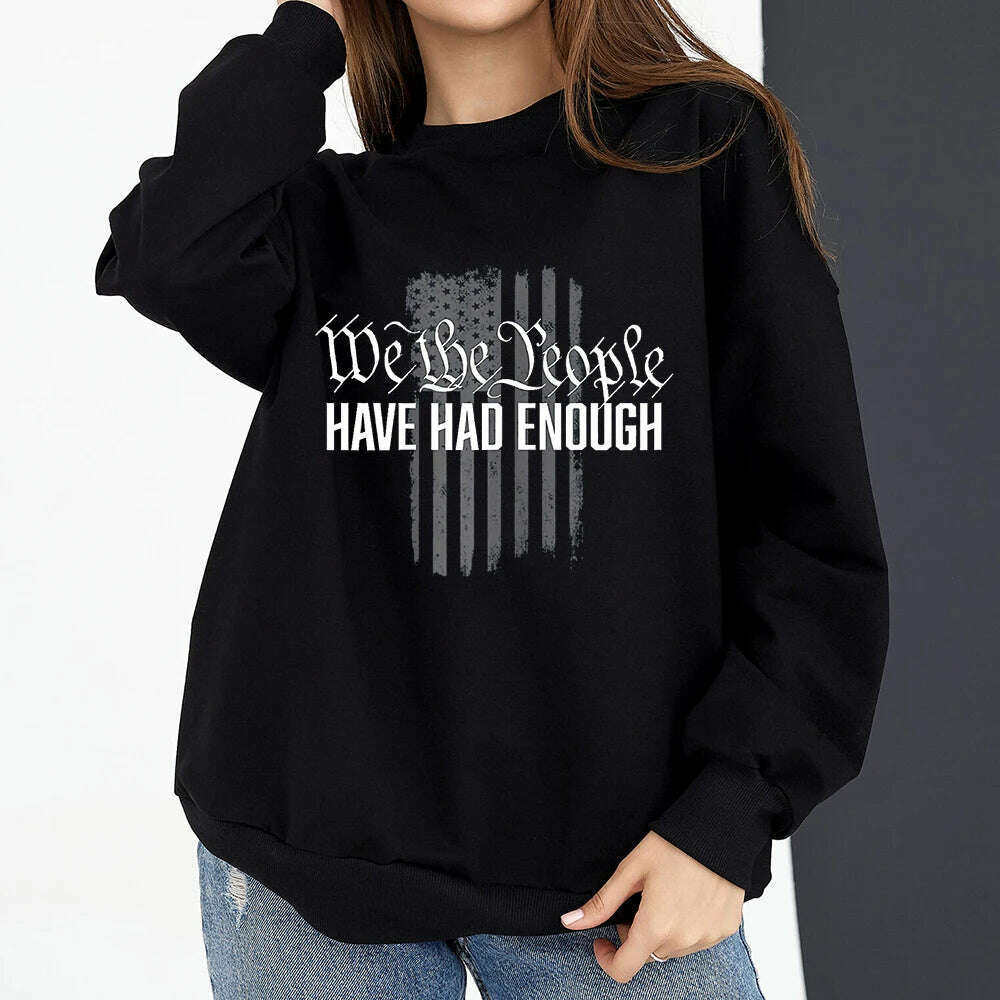 KIMLUD, Vintage American Flag I Identify As A Pissed Off American Women Sweatshirt Fashion Long Sleeve O-neck Pullover Tops hoodies, 10421 / 4XL, KIMLUD APPAREL - Womens Clothes