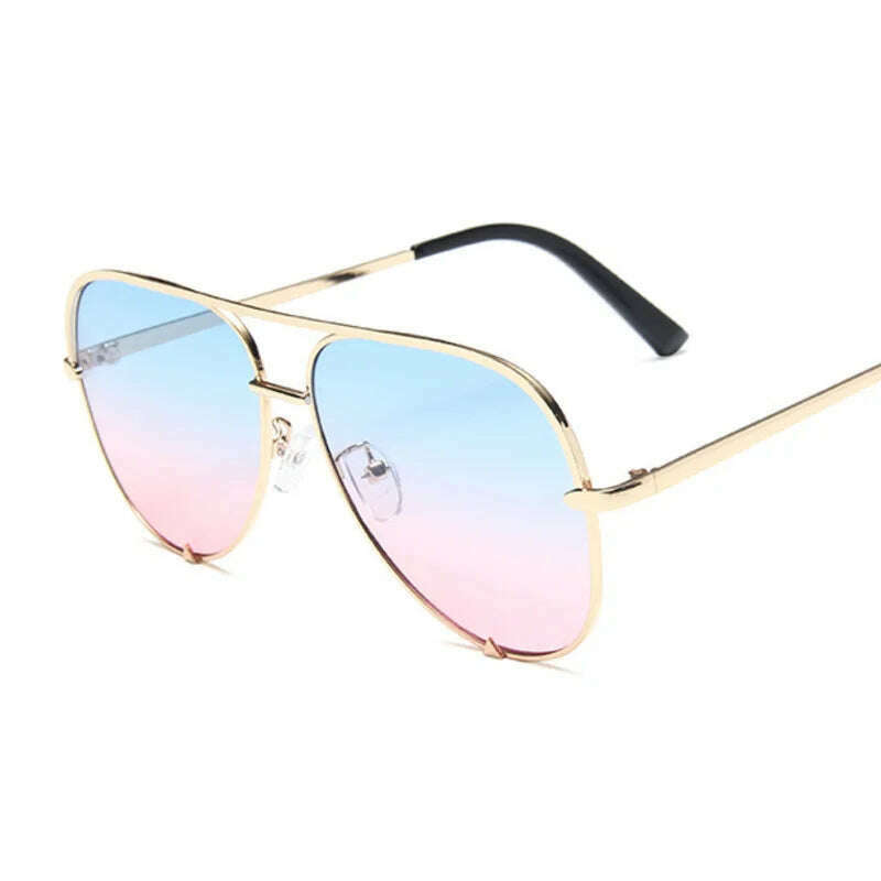 KIMLUD, Vintage Aviation Sunglasses Woman Brand Designer Shades Sun Glasses Female Retro Gradient Mirror Fashion Driver Oculos De Sol, KIMLUD Womens Clothes