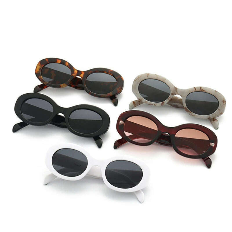 KIMLUD, Vintage Small Oval Sunglasses Women Luxury Brand Designer Black Female Sun Glasses Shades Classic Gafas De Sol Mujer, KIMLUD Womens Clothes