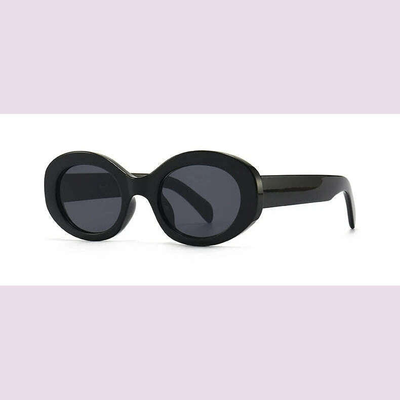 KIMLUD, Vintage Small Oval Sunglasses Women Luxury Brand Designer Black Female Sun Glasses Shades Classic Gafas De Sol Mujer, Black Gray / other, KIMLUD APPAREL - Womens Clothes